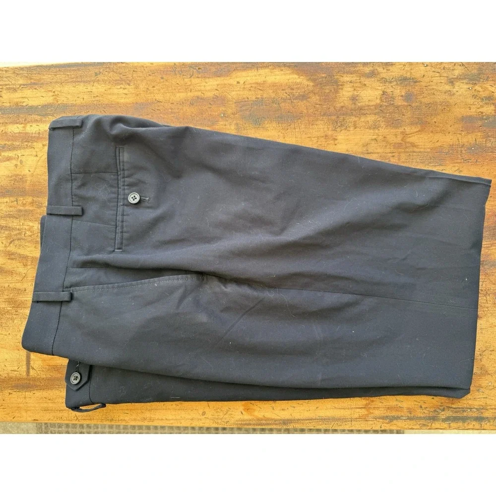 Michael Kors Womens Flat‎ Front Stretch Dress Pants Navy L business minimalist